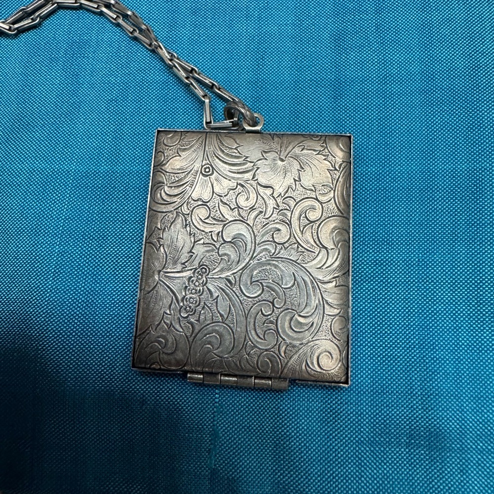 Vintage LVP France Old Silver Plated La Vie Parisienne Locket Necklace